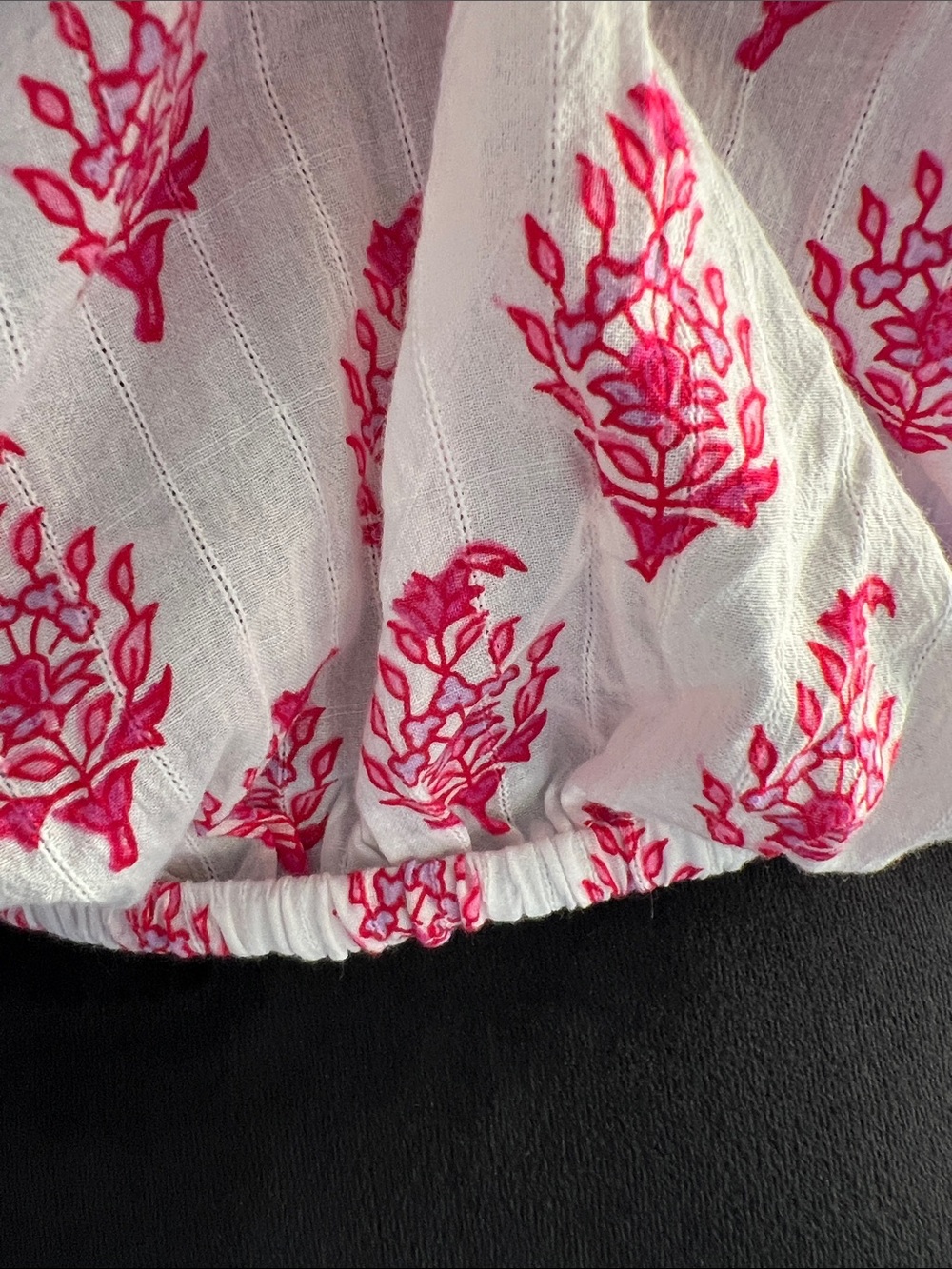 Roller Rabbit x Target Bouquet Boho Tie-Neck Top Pink White Small - Picture 5 of 6